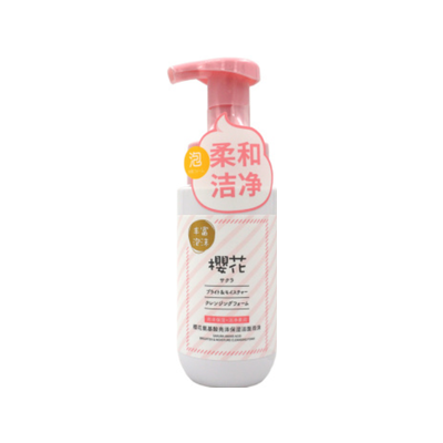 MINISO櫻花氨基酸亮澤保濕潔面泡沫