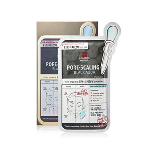 LEADERS STEP SOLUTION PORE PORE-SCALING BLACK AQUA MASK