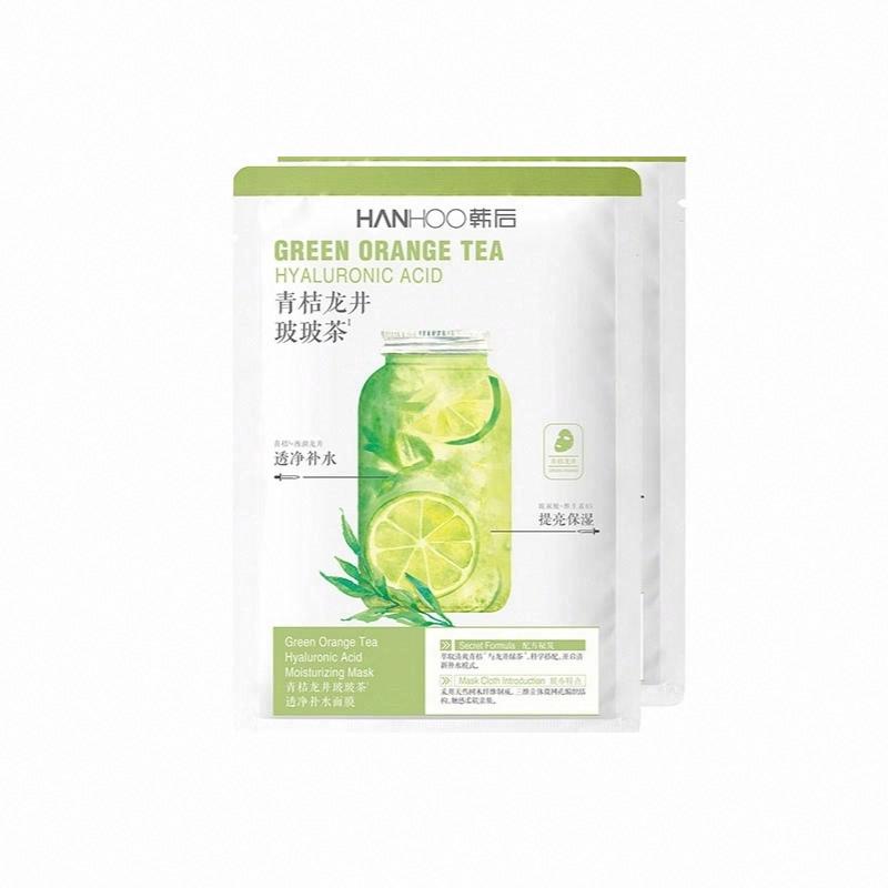 韓后青桔龍井玻玻茶透凈補水面膜